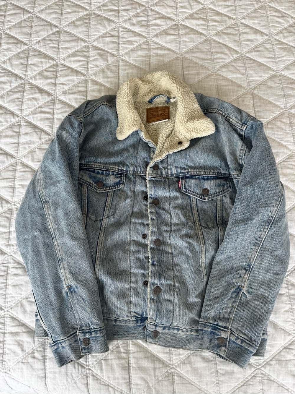 Levi's Light Blue Denim Sherpa Collar Jacket- Womens Small